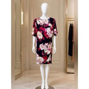 FLIRTY LOW MAINTENANCE NAVY FLORAL DRESS XL